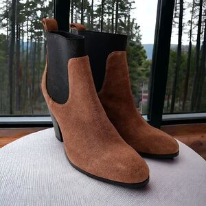 Victorias Secret Ankle Booties Boots Sz 7 Brown Black Western Rustic Farmhouse.